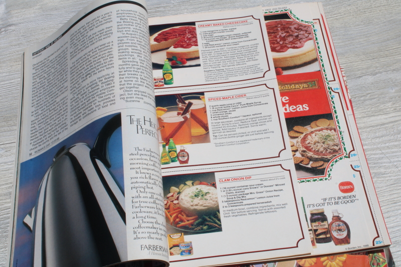 photo of lot 80s vintage Woman's Day Christmas magazines baking, holiday recipes, tons of ads! #8